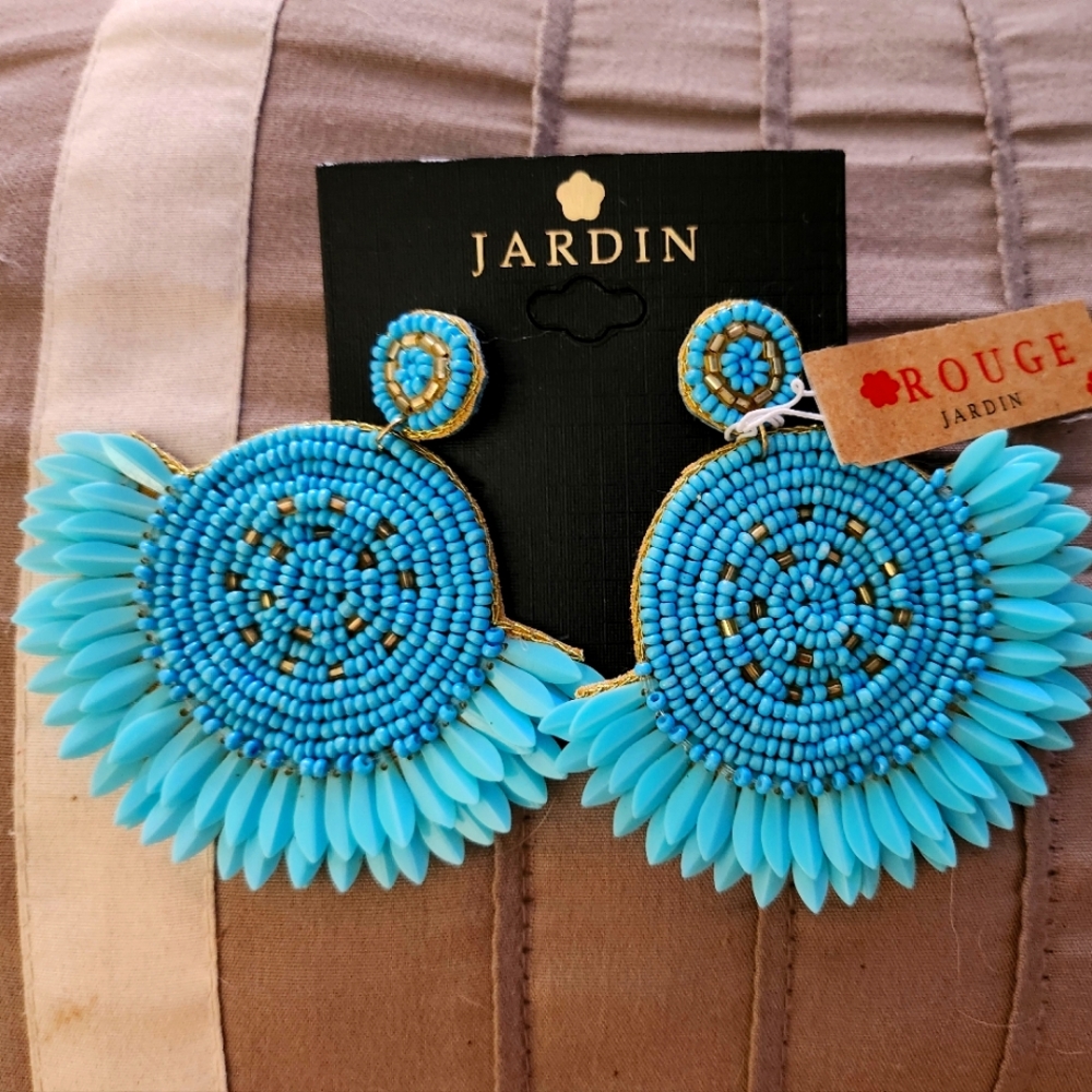 Jardin beaded  turquoise earrings